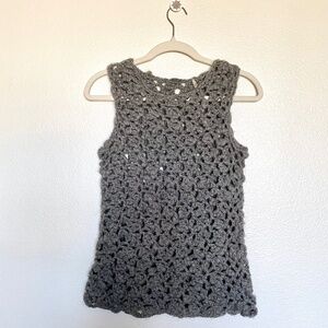 Elie Tahari Gray Hand Knit Sleeveless Pullover XS